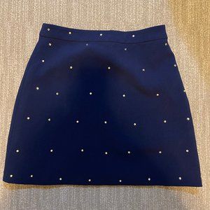 Thrifted Miu Miu Style Navy Studded Skirt